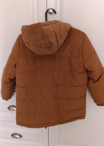 Düğmeli Koyu Kahverengi Erkek Çocuk Mont - Görsel 4