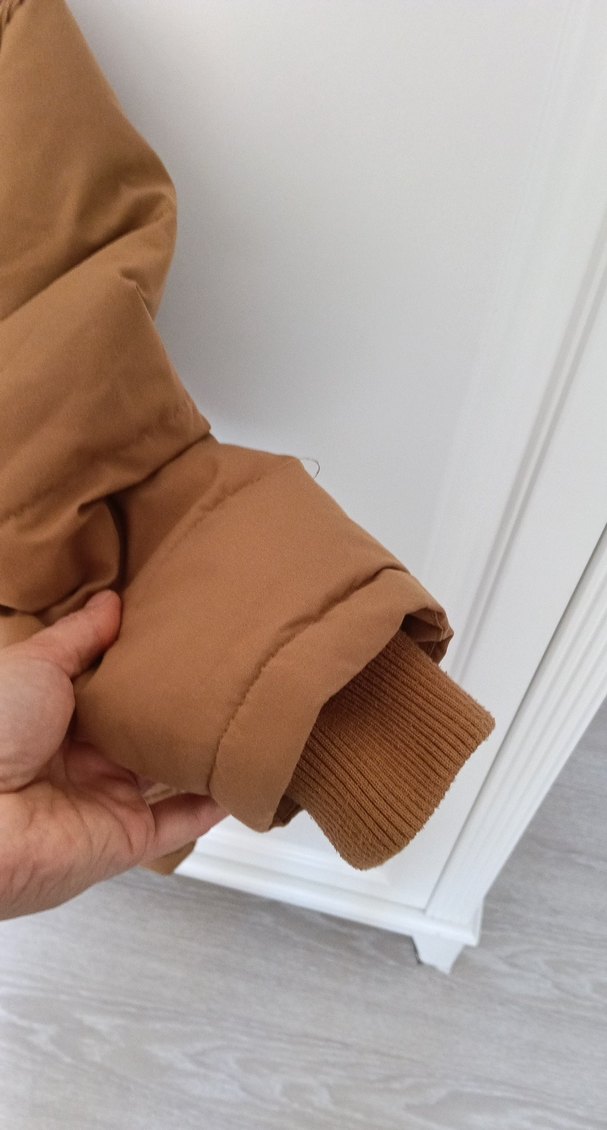 Düğmeli Koyu Kahverengi Erkek Çocuk Mont - Görsel 5