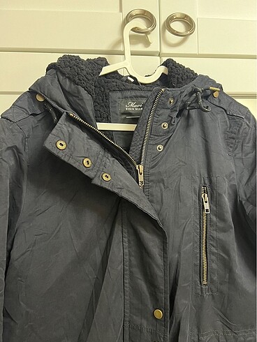 Mavi jeans parka - Görsel 6