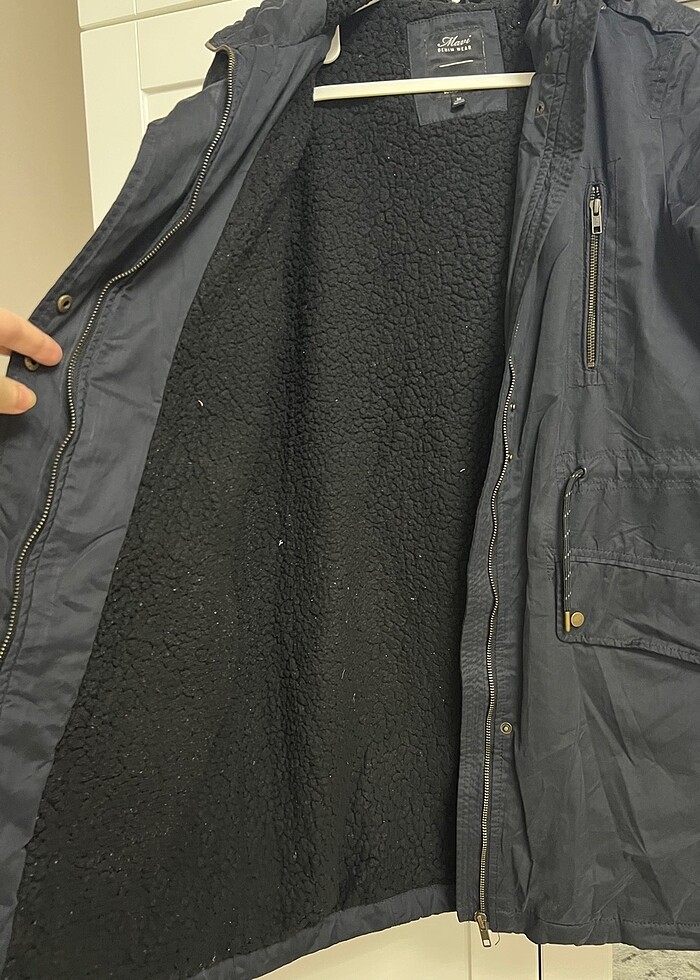 Mavi jeans parka - Görsel 3