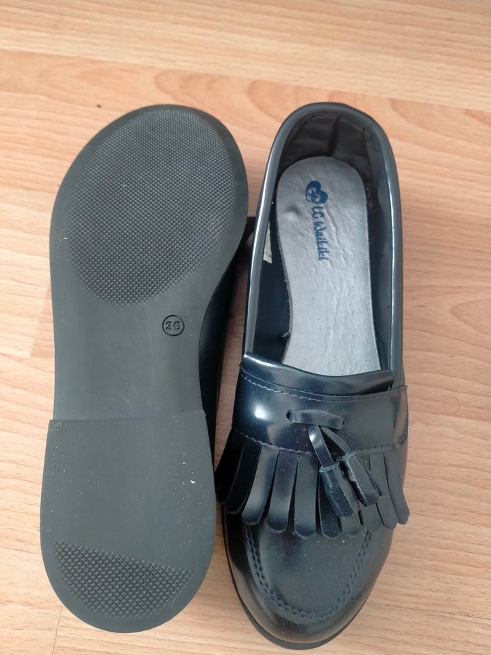 Kız Çocuk Gri Püsküllü Loafer Ayakkabı - Görsel 3