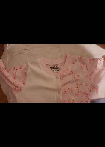 Pembe Dantelli Bebek Kız Takımı Uzun Kollu - Görsel 2