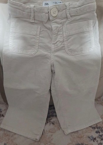 Bej Keten Mini Kız çocuk Pantolon - Görsel 2