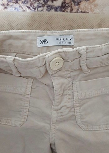 Bej Keten Mini Kız çocuk Pantolon - Görsel 3