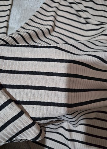 krem rengi çizgili takım - Görsel 5