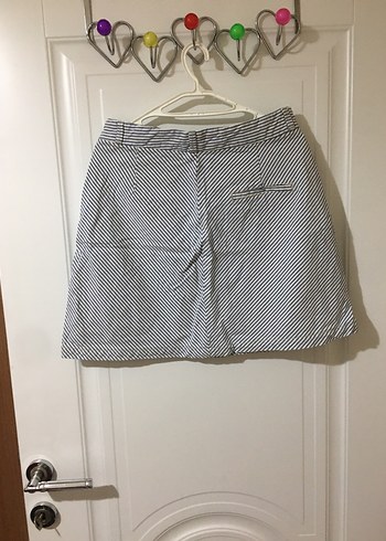 Çizgili Pamuklu Midi Etek - Görsel 2