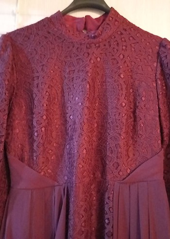 Abiye Bordo -Murdum Uzun Kollu Bohem Vintage abiye