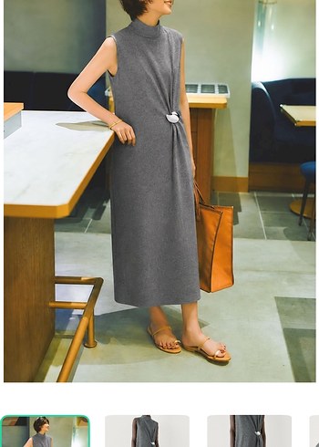 Massimo Dutti Gri Kolsuz Elbise