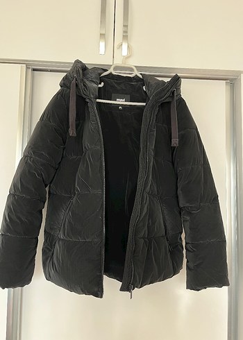 Siyah Fermuarlı Kadın Kışlık Mont - Görsel 5