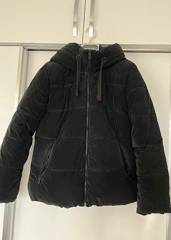 Siyah Fermuarlı Kadın Kışlık Mont - Görsel 3