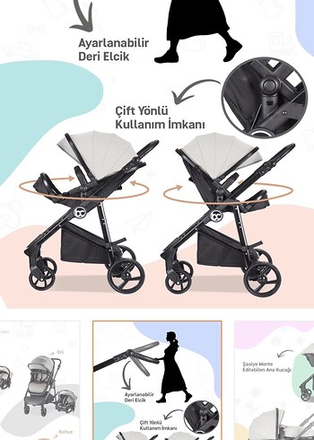 Diğer Baby care Hafif Kahverengi Bebek Arabası ve Taşıma Koltuğu