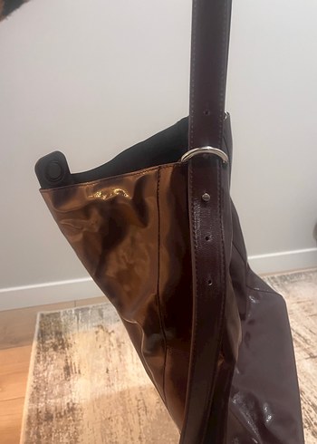 Bordo Deri Tokalı Kadın Çanta - Görsel 3