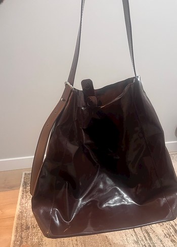 Bordo Deri Tokalı Kadın Çanta - Görsel 5