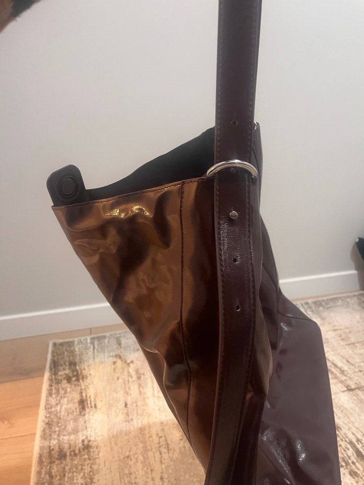 Bordo Deri Tokalı Kadın Çanta - Görsel 3