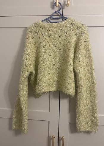 Sarı Örgü Kadın Kazak - Görsel 2