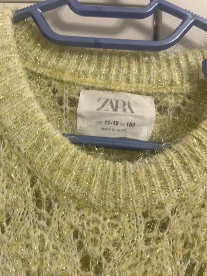 Sarı Örgü Kadın Kazak - Görsel 3