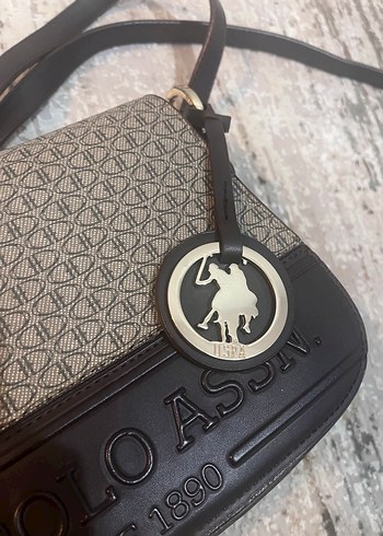 U.S. Polo Assn. Desenli Kahverengi Deri Çanta - Görsel 5