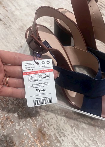 Lacivert Kahve Süet Tokalı Blok Topuklu Kadın Ayakkabı - Görsel 2