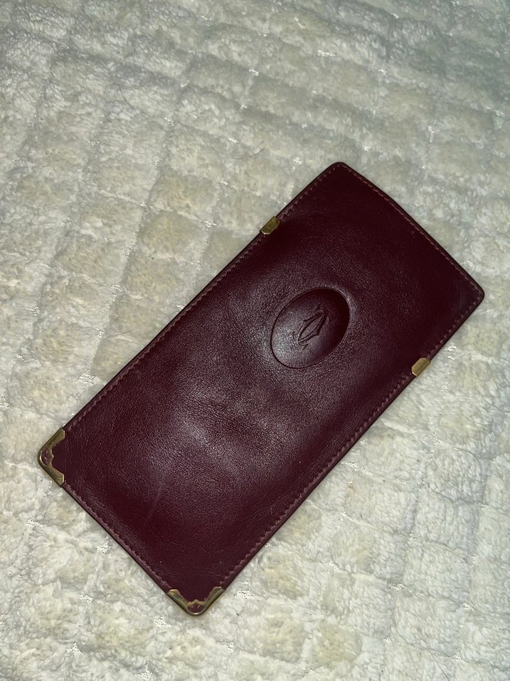 Cartier Bordo Deri Gözlük Kılıfı - Görsel 4