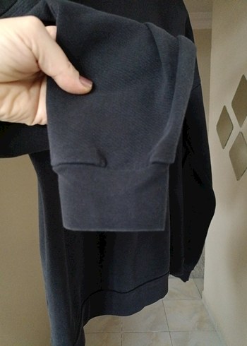 Siyah Kadın Oversize Sweatshirt - Görsel 5