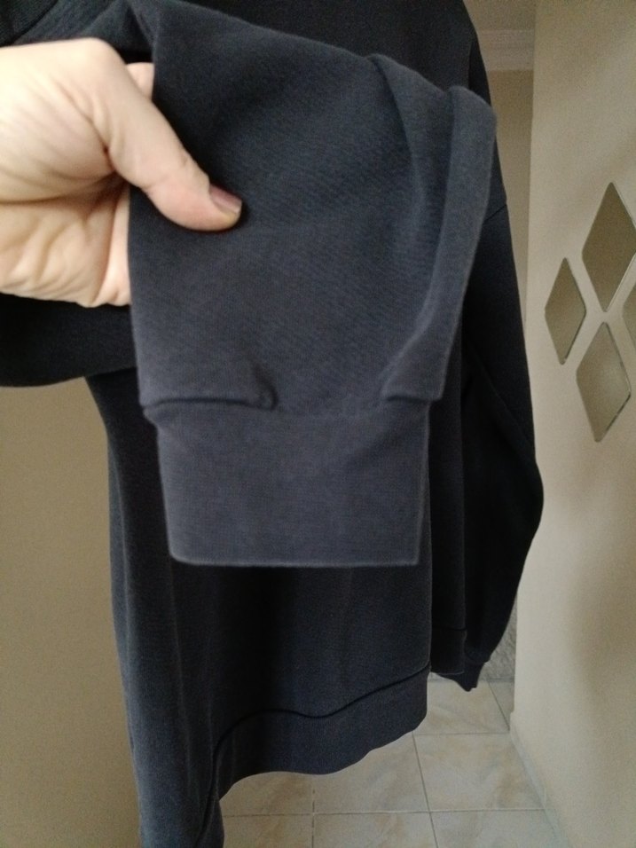 Siyah Kadın Oversize Sweatshirt - Görsel 5