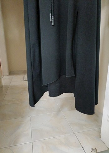 Siyah Uzun Kollu Kemerli Kadın Elbise - Görsel 7