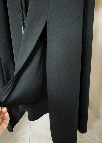 Siyah Uzun Kollu Kemerli Kadın Elbise - Görsel 6