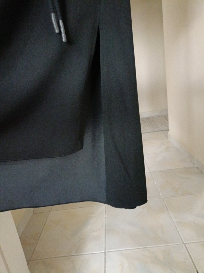 Siyah Uzun Kollu Kemerli Kadın Elbise - Görsel 5