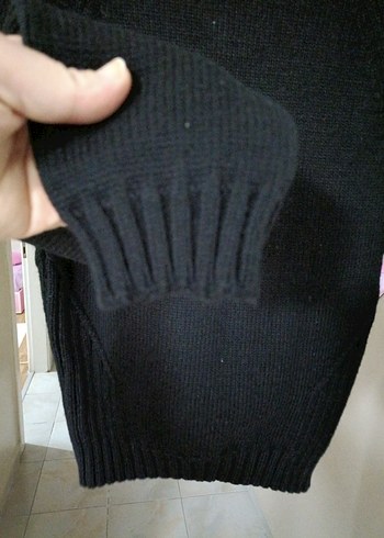 siyah Kadın Örme Yün Kazak - Görsel 7