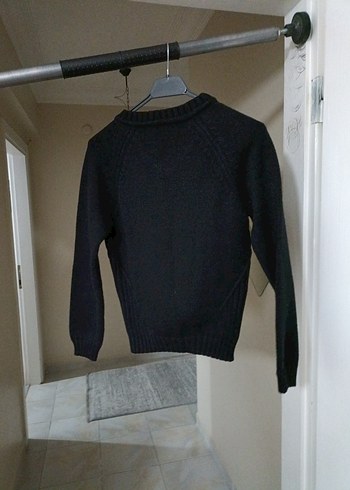 siyah Kadın Örme Yün Kazak - Görsel 6