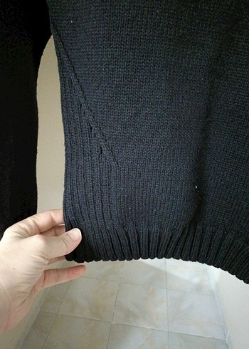 siyah Kadın Örme Yün Kazak - Görsel 5