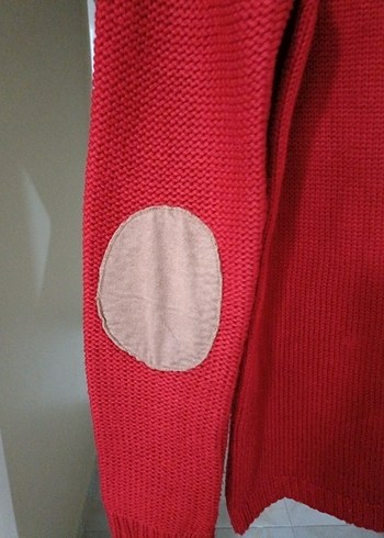 Kırmızı Baskılı Kadın Triko Kazak - Görsel 6