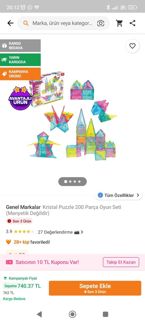 Renkli 200 Parça Kristal Bağlantı Oyuncak Seti - Görsel 4