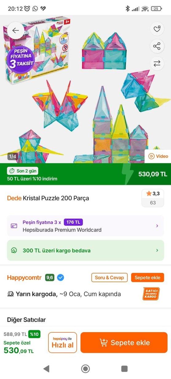 Renkli 200 Parça Kristal Bağlantı Oyuncak Seti - Görsel 3