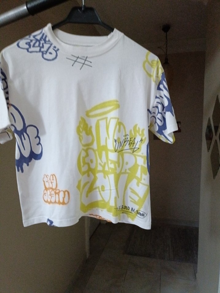 Beyaz Baskılı Erkek Çocuk Tişörtü - Görsel 3