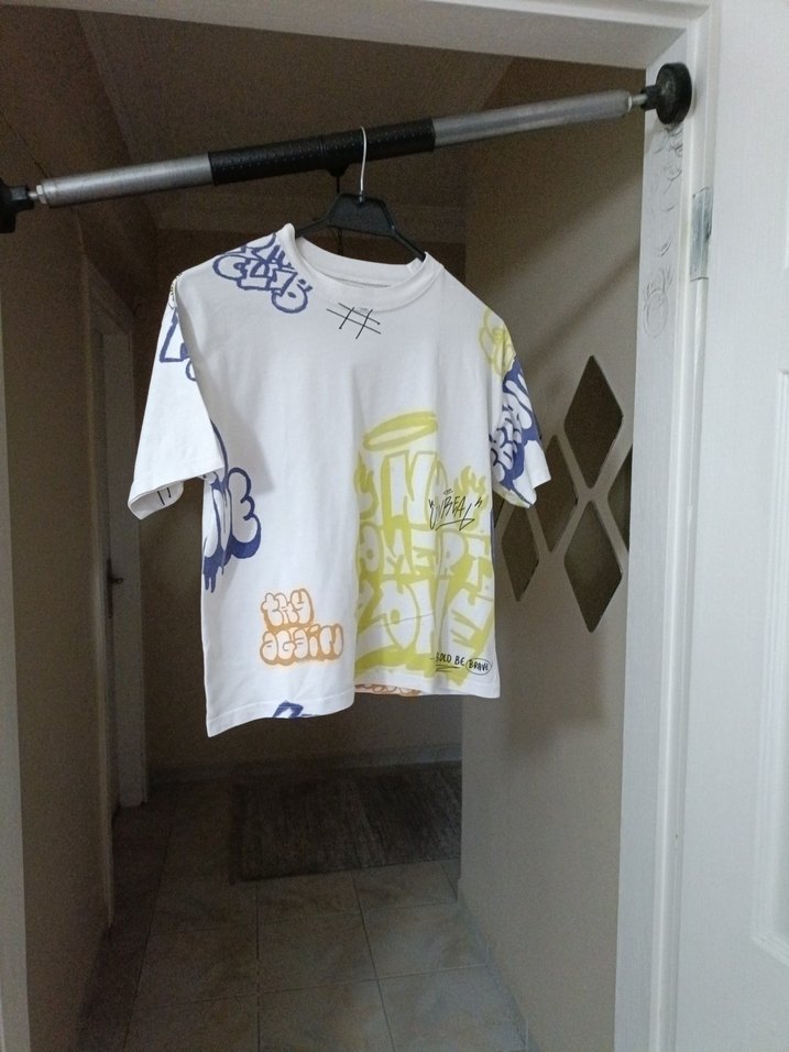 Beyaz Baskılı Erkek Çocuk Tişörtü - Görsel 2