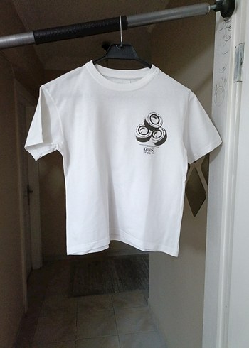 Erkek Çocuk Beyaz Baskılı Kısa Kollu Tişört - Görsel 2