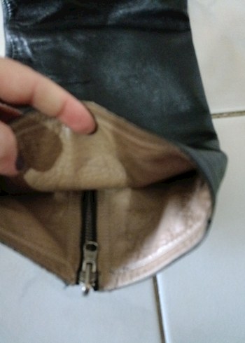 Deri Siyah Dizüstü Topuklu Çizme - Görsel 11