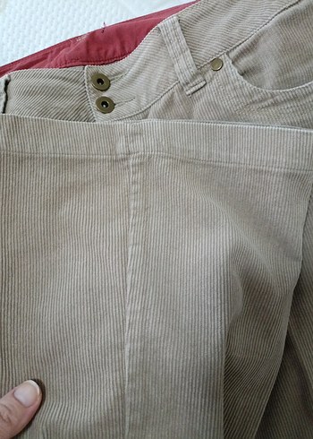 Bej Kadın Süet Kemerli Pantolon - Görsel 8