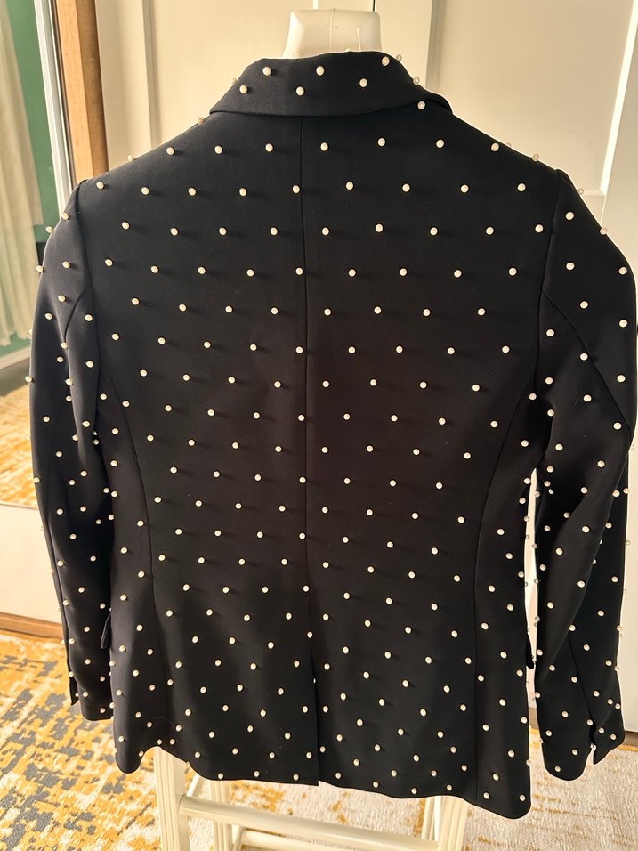 Siyah incili Kadın Blazer Ceket - Görsel 3