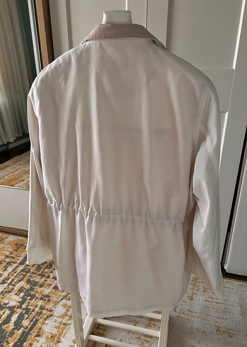 Parisian Tarzı Beyaz Midi Kadın Ceket - Görsel 3