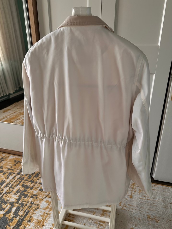 Parisian Tarzı Beyaz Midi Kadın Ceket - Görsel 3