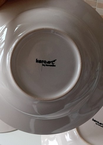 Keramika 26 cm Makarna Tabağı 6lı beyaz ve gri desenli - Görsel 7