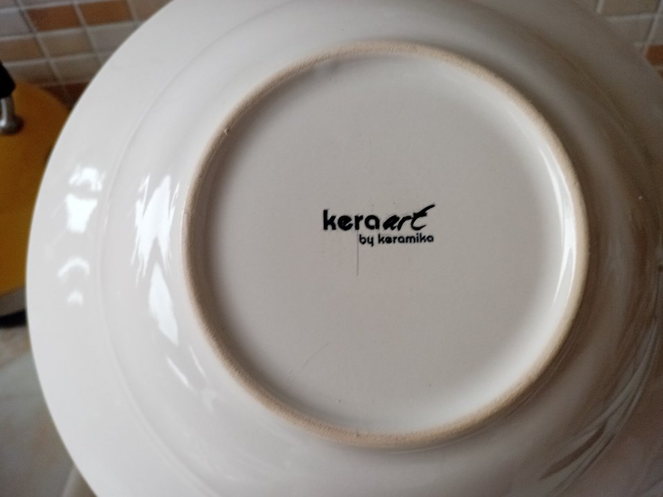 Keramika 26 cm Makarna Tabağı 6lı beyaz ve gri desenli - Görsel 3