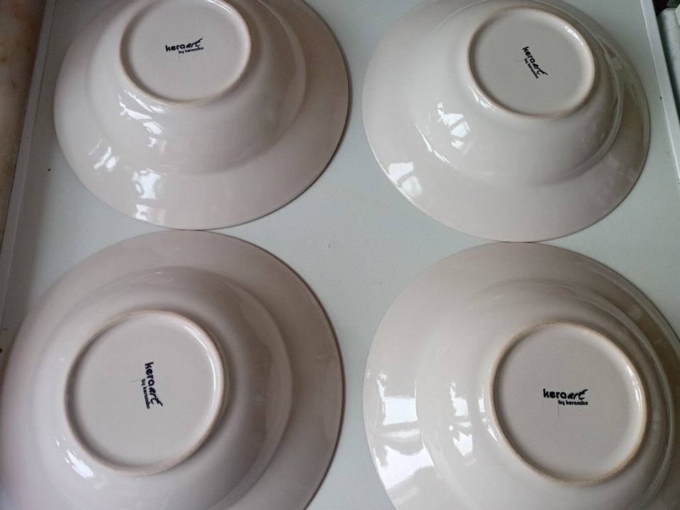 Keramika 26 cm Makarna Tabağı 6lı beyaz ve gri desenli - Görsel 5