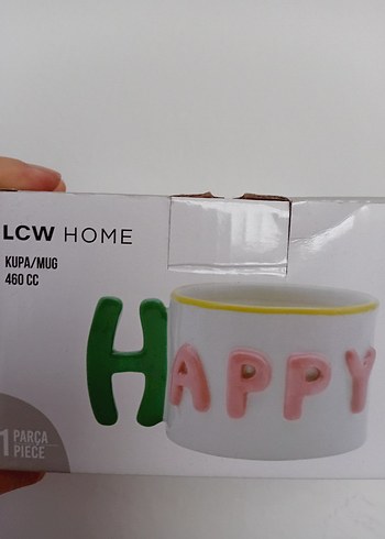 Renkli Happy Yazılı Seramik Kupa - Görsel 4