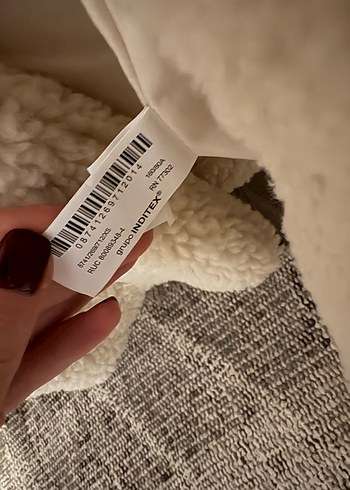 Bej Kadın Midi Boy Peluş Kaban - Görsel 2