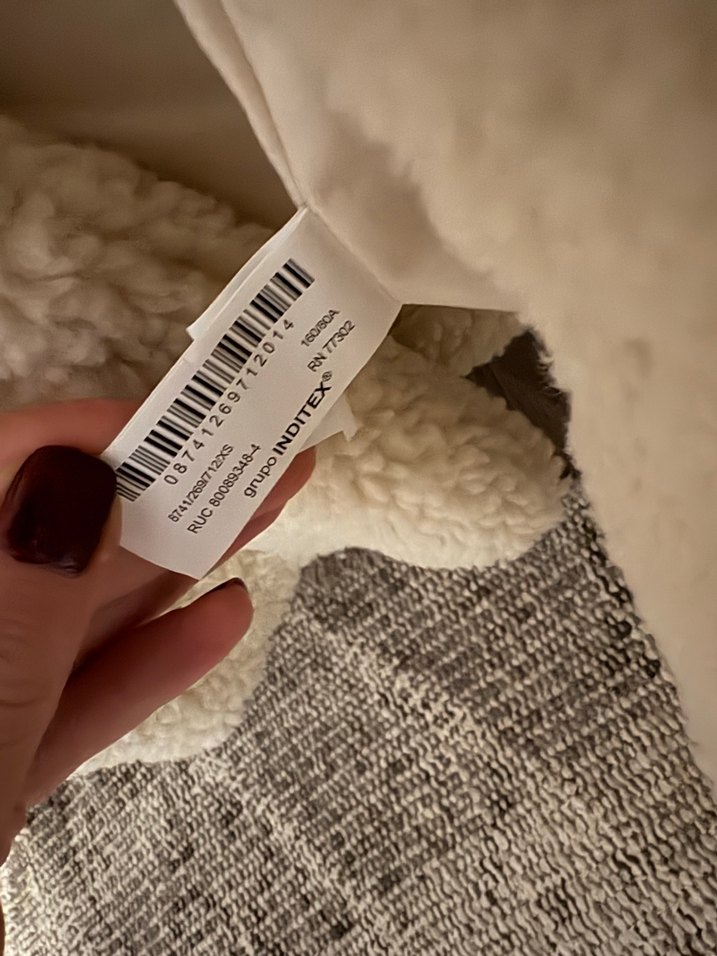 Bej Kadın Midi Boy Peluş Kaban - Görsel 2