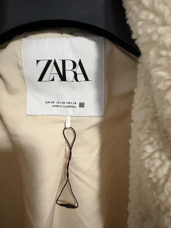 Bej Kadın Midi Boy Peluş Kaban - Görsel 3