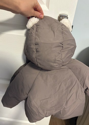 Kürklü kahverengi Erkek bebek Kaban - Görsel 3